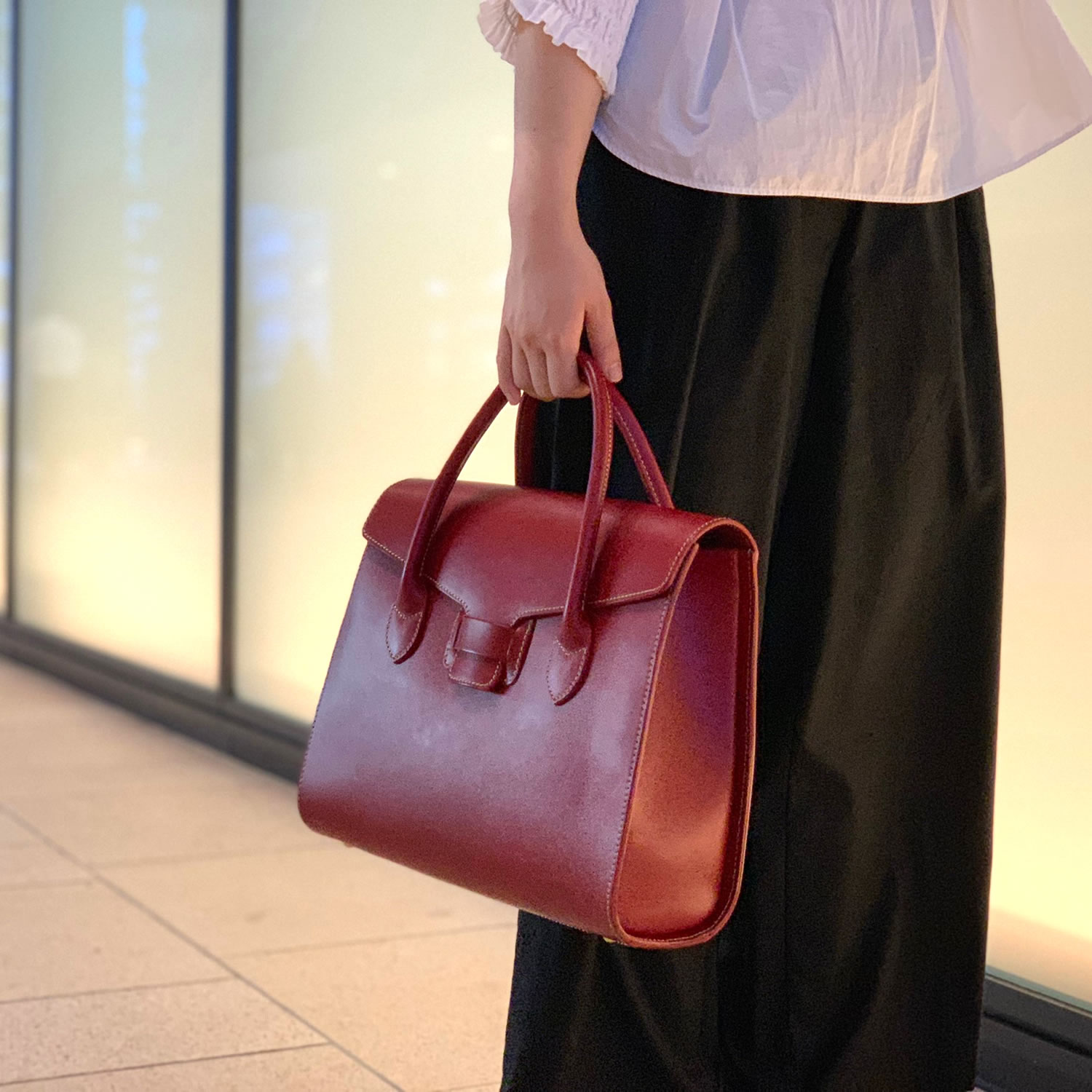 flap tote bag s | 革工房のPorco Rosso(ポルコロッソ) - 日本の職人が